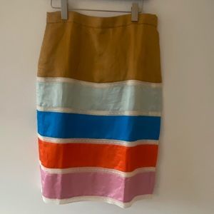 NWT J Crew Crochet Ribbon Skirt in Colorblock | Size 10